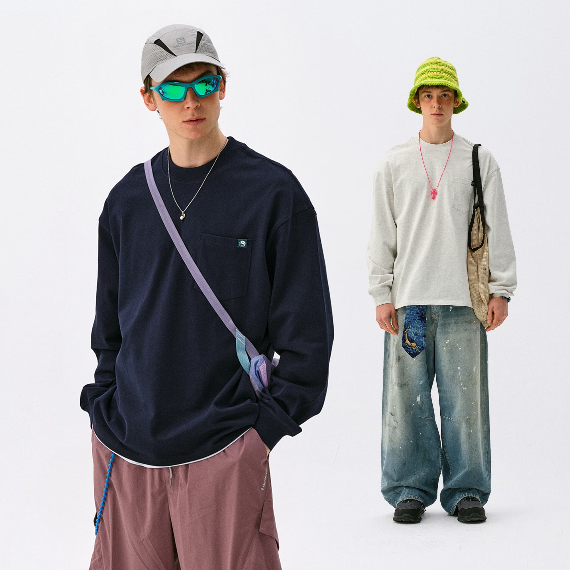 アウトドアファッション アウトドア風ゆったりスウェット