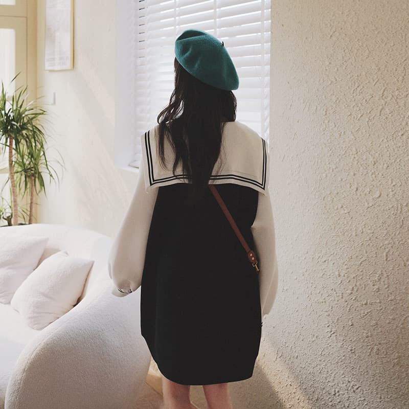 アウトドアファッション セーラーカラー ワンピース 帽子セット