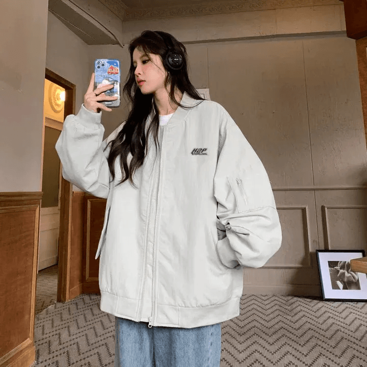 アウトドアファッション シンプル ジップアップ ブルゾン