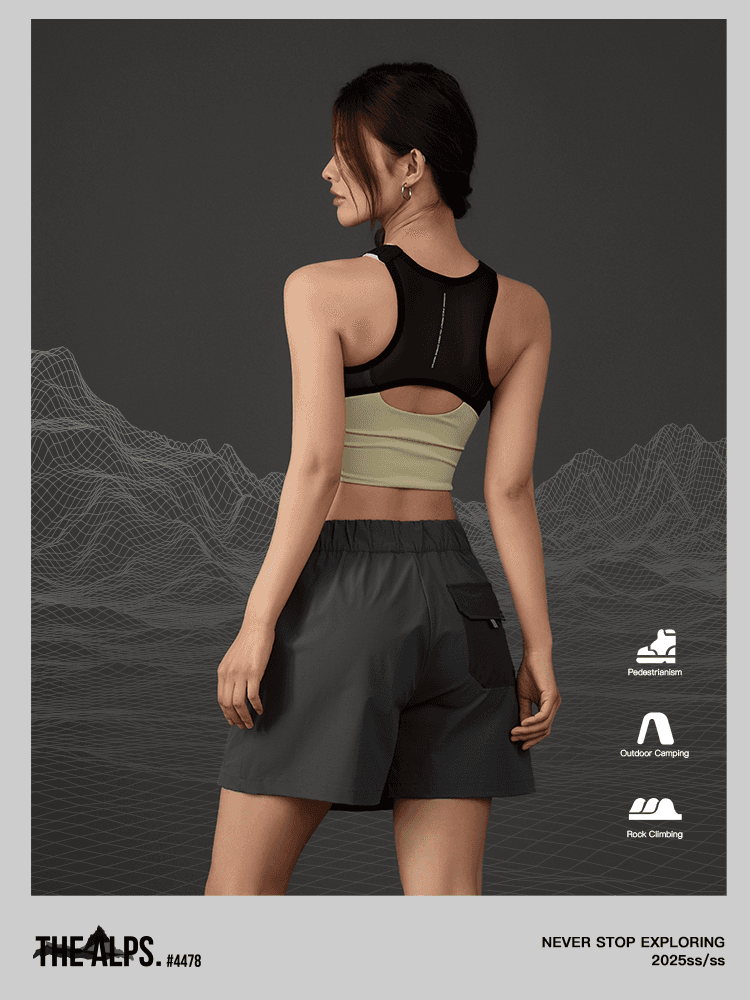 アウトドアファッション ラップデザイン機能性ショートスカート
