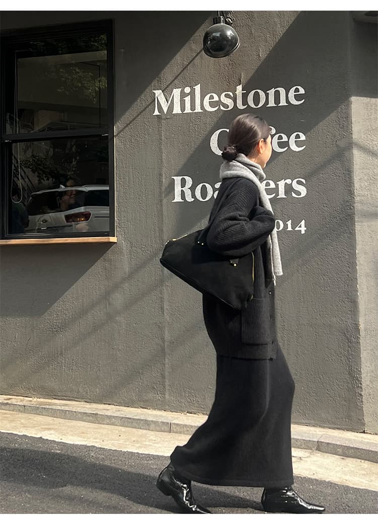 アウトドアファッション こなれ感オーバーサイズニットカーディガン