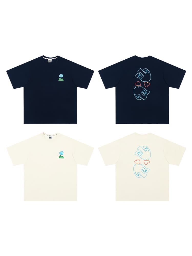 アウトドアファッション 飛鳥モチーフ ゆったりカットソー