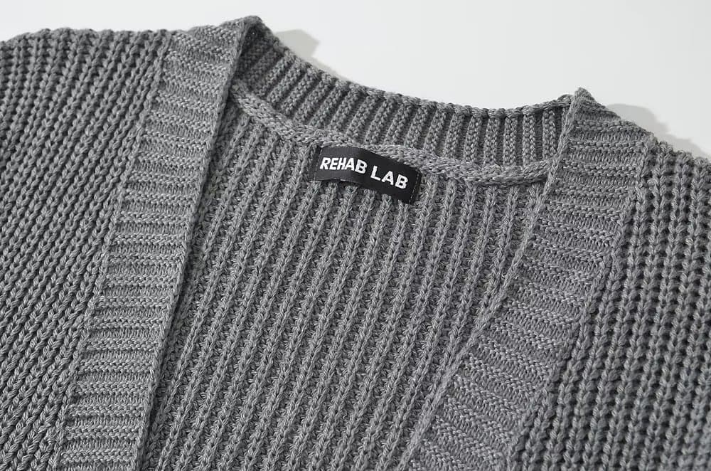 アウトドアファッション ゆったりロングニットカーディガン