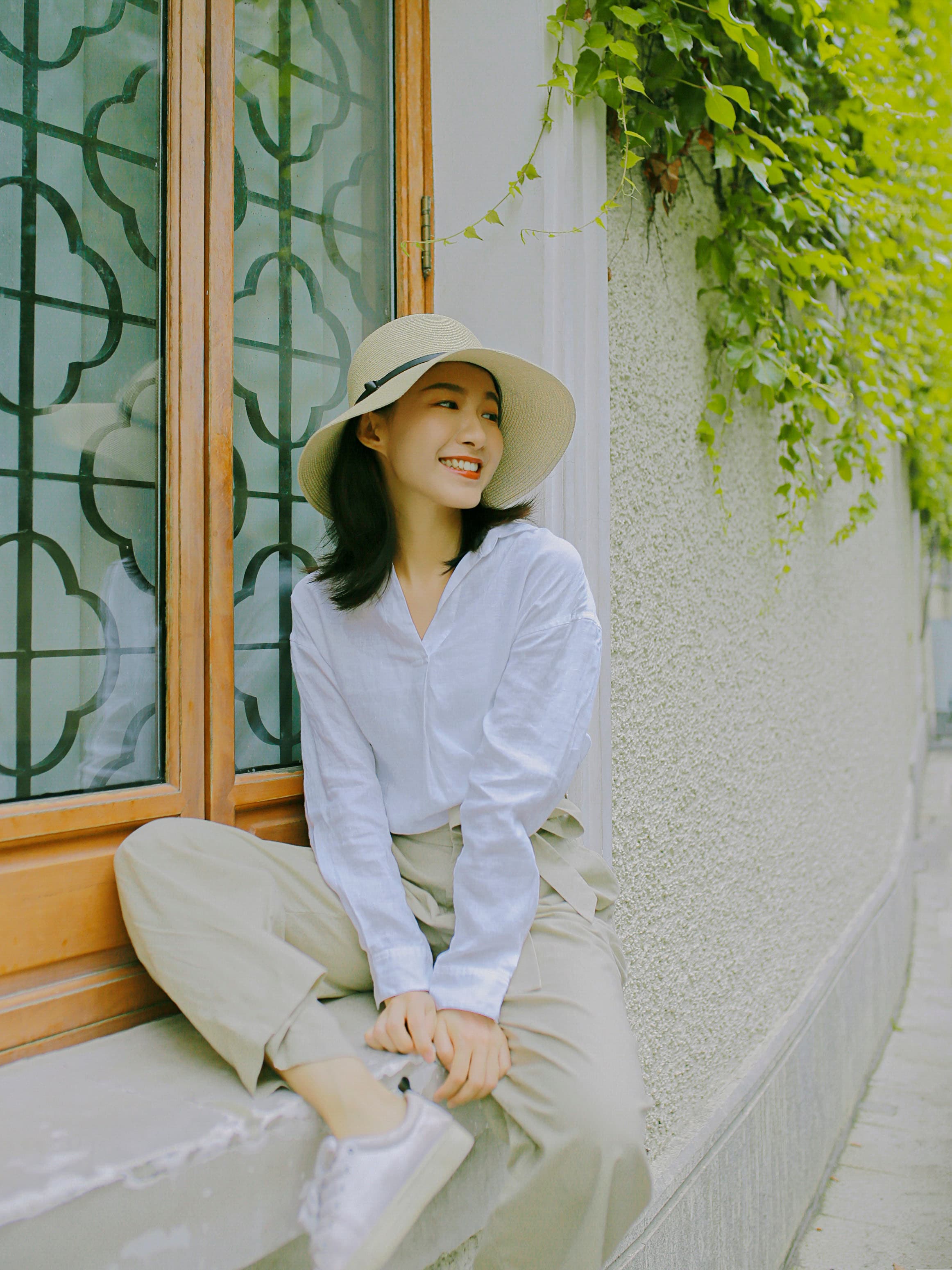 アウトドアファッション アウトドアファッション ナチュラル麦わり日よけ帽