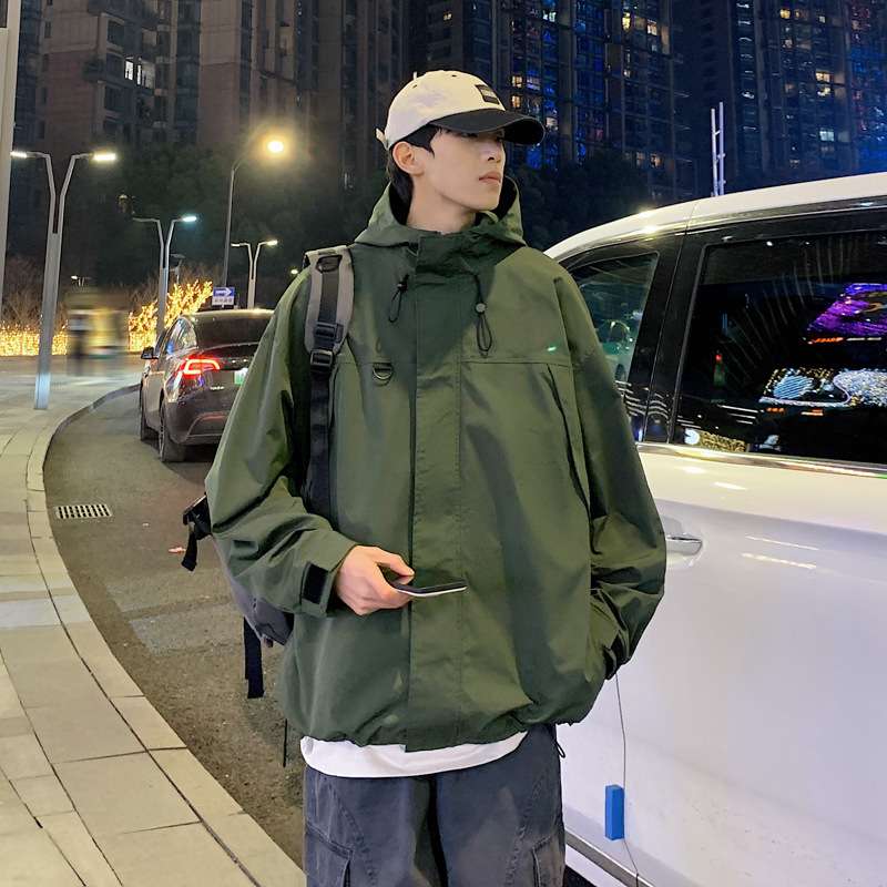 アウトドアファッション マウンテンパーカー ダブルジップ 中綿付き