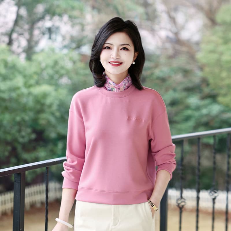 アウトドアファッション 花柄インナー付き柔らか素材スウェット