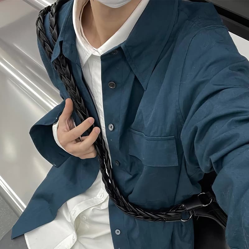 アウトドアファッション シンプル都会風ゆったり羽織りシャツ