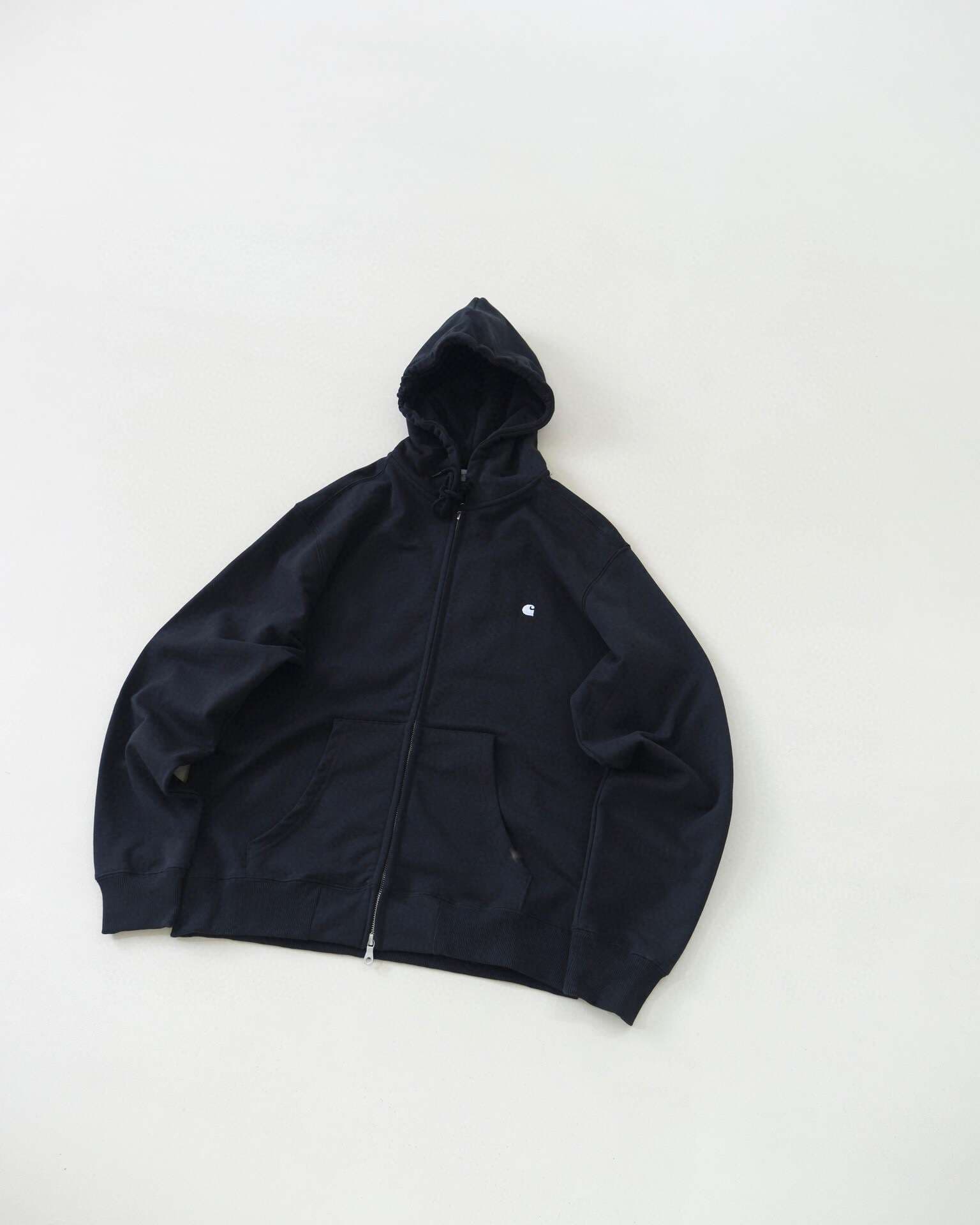 アウトドアファッション ジップアップロングパーカー体型カバー