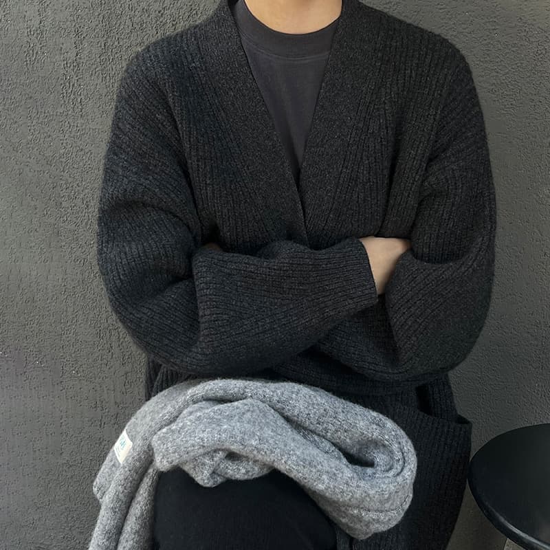 アウトドアファッション こなれ感オーバーサイズニットカーディガン