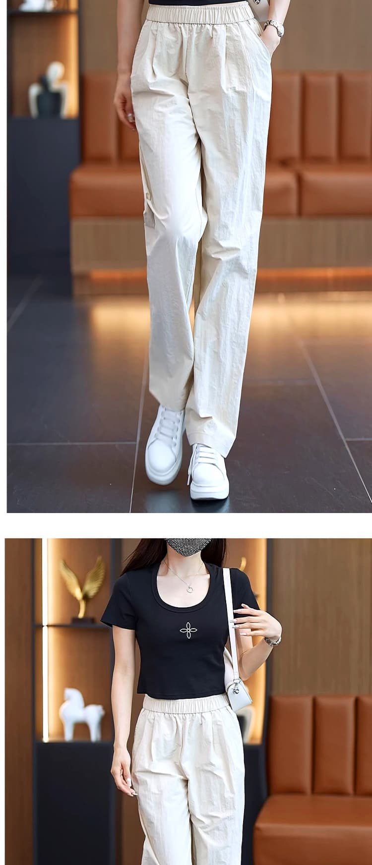 アウトドアファッション 楽ちん軽量ワイドパンツ