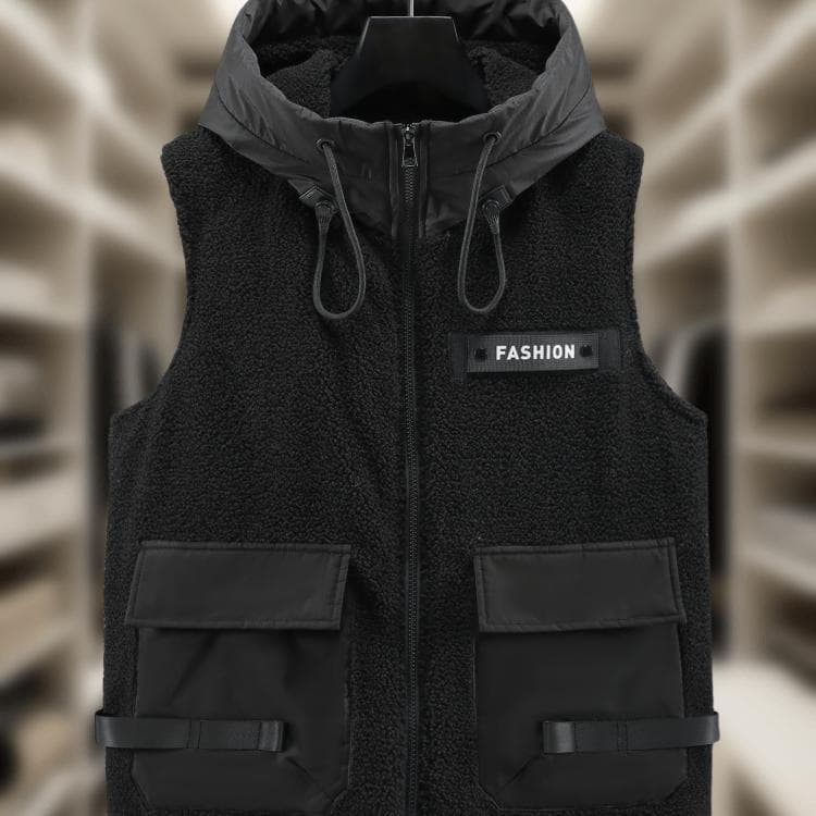 アウトドアファッション フード付き保温ユーティリティベスト