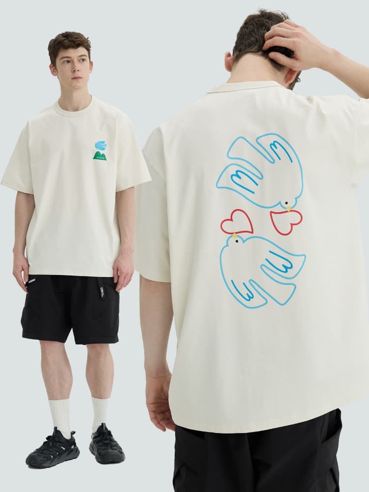 アウトドアファッション 飛鳥モチーフ ゆったりカットソー