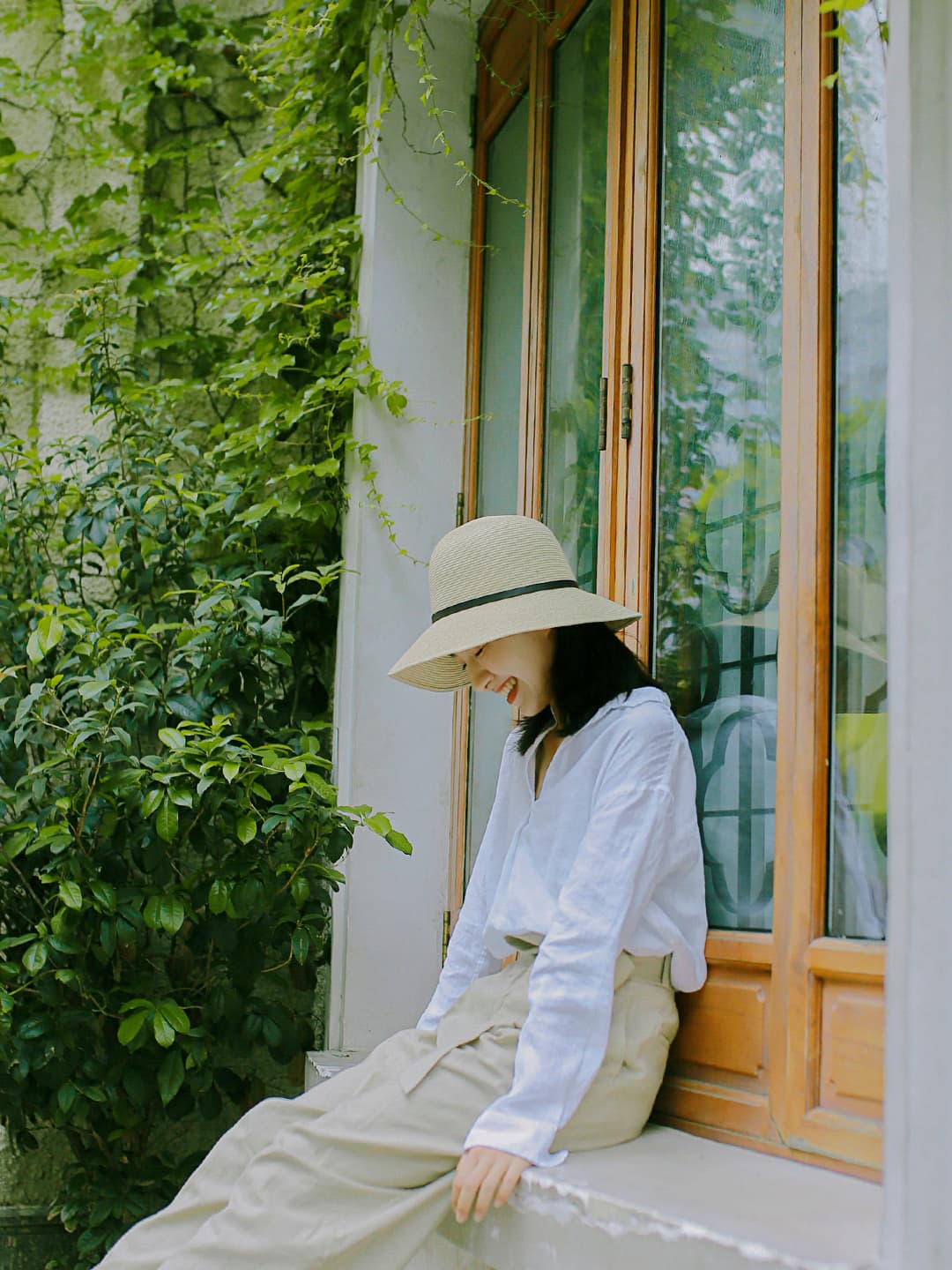 アウトドアファッション アウトドアファッション ナチュラル麦わり日よけ帽