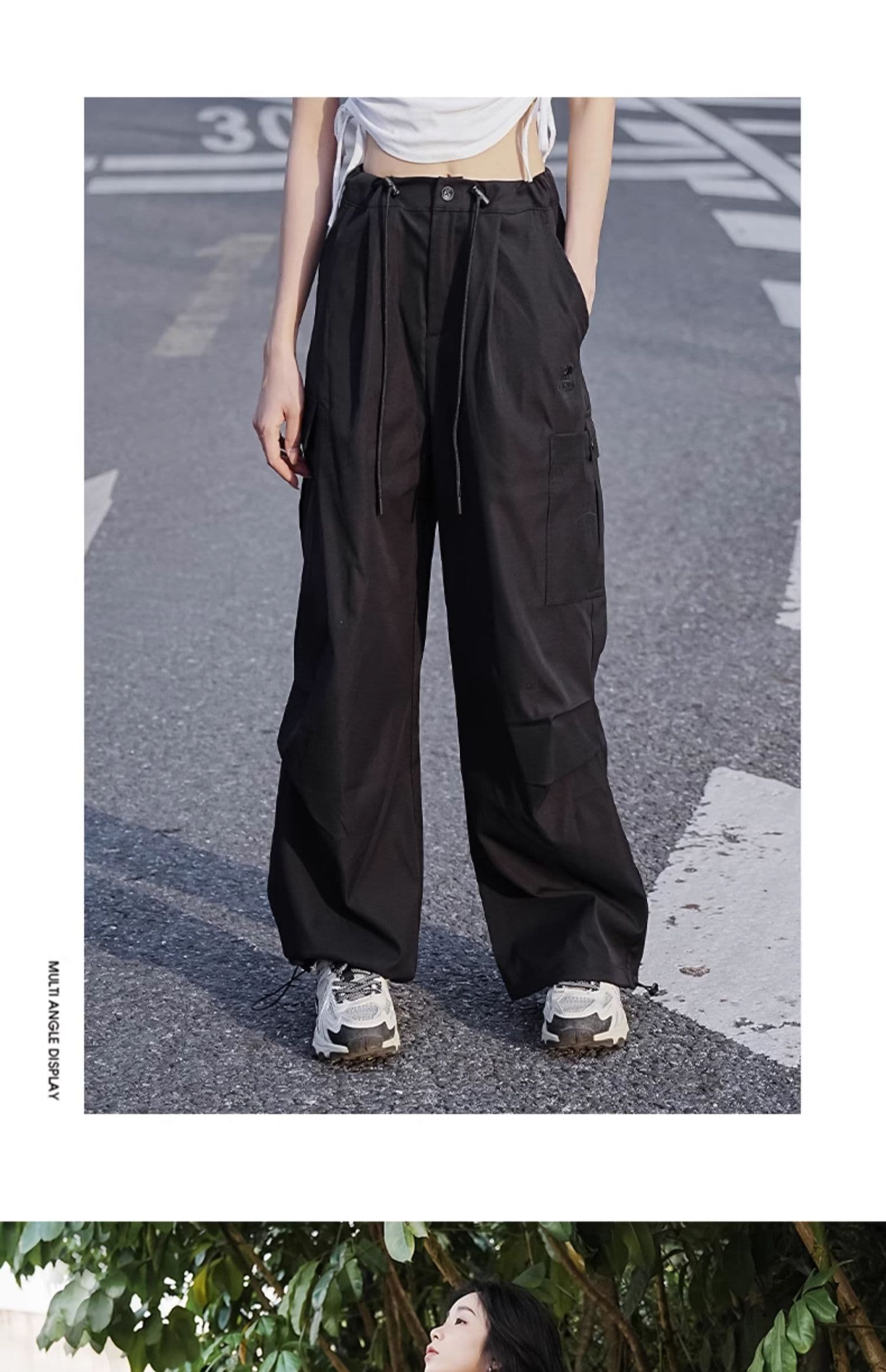 アウトドアファッション ワイドカーゴパンツ